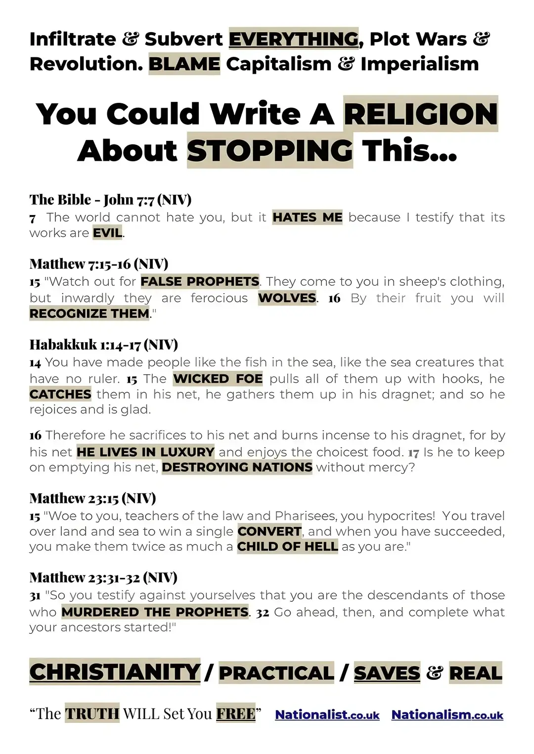 REFRESH PAGE ITEM UNLOADED— !!!CONTENT... Propaganda Of Atheism— There's A Religion About Stopping This - 'Beware False Prophets'